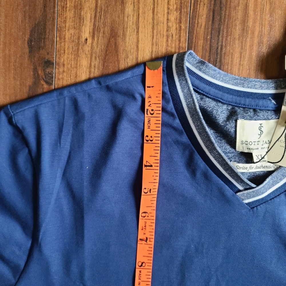 Designer v-neck short sleeve shirt Scott James XL - Picture 4 of 8